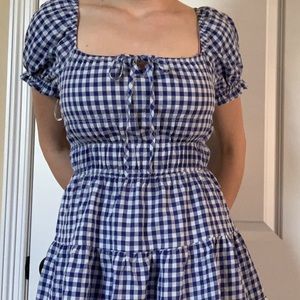 Country Lolita/ Cottagecore Dorothy Shein Blue Gingham Mini Dress